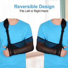 img 3 attached to Supregear Adjustable Lightweight Mesh Arm Sling Shoulder Stabilizer Support For Injured Right Left Arm Elbow Wrist Hand Immobilizer Breathable Comfort.