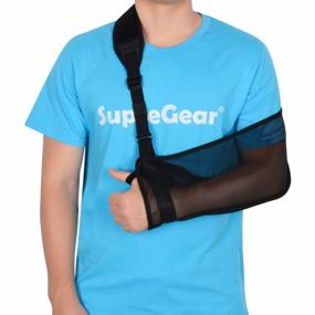 img 4 attached to Supregear Adjustable Lightweight Mesh Arm Sling Shoulder Stabilizer Support For Injured Right Left Arm Elbow Wrist Hand Immobilizer Breathable Comfort.