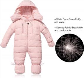 img 1 attached to WESIDOM Winter Hooded Romper Jumpsuit Coat For Newborn Baby And Toddler Girls Boys In Pink Snowsuit Color