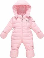 wesidom winter hooded romper jumpsuit coat for newborn baby and toddler girls boys in pink snowsuit color logo