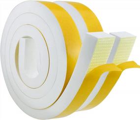 img 4 attached to Keep Your Home Comfortable With 6.5Ft Of White Foam Insulation Tape For Doors, Windows, And AC - Soundproof, Dustproof, And Cooling