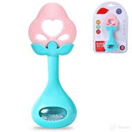 👶 bpa free silicone baby teether & rattle toy - soothing chew toys for newborns and infants, 0m+". logo