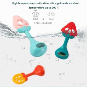 img 3 attached to 👶 BPA Free Silicone Baby Teether & Rattle Toy - Soothing Chew Toys for Newborns and Infants, 0m+".