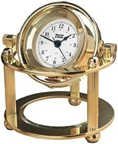 img 1 attached to Weems & Plath Solaris Desk Clock With Rectangular Engraved Brass Plate