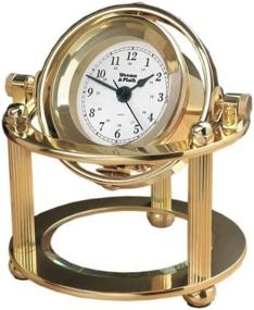 img 4 attached to Weems & Plath Solaris Desk Clock With Rectangular Engraved Brass Plate