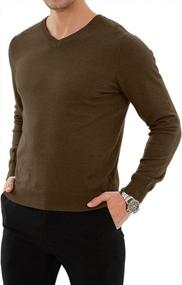 img 1 attached to Stay Stylish And Comfortable With YTD Men'S Slim Fit V-Neck Sweaters