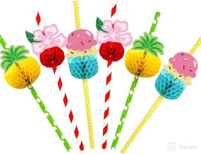 img 3 attached to Hawaii Honeycomb Straws Decorations Tropical