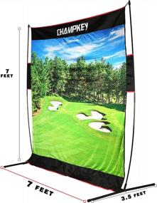 img 1 attached to TEPRO 10' X 7' Golf Hitting Net With 5 Ply-Knotless Netting, Impact Target & Mat - Upgraded CHAMPKEY Driving Practice (No Balls Included)