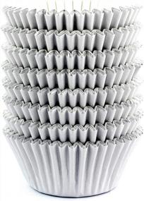 img 4 attached to 198-Pack Eoonfirst Light Gray Foil Metallic Cupcake Liners - Baking Muffin Paper Cups For Impressive Results