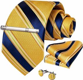 img 3 attached to Men'S Silk Plaid Tie, Cufflinks, And Pocket Square Set - Wedding Business Formal Wear