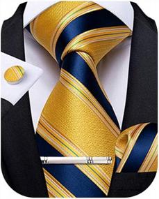 img 4 attached to Men'S Silk Plaid Tie, Cufflinks, And Pocket Square Set - Wedding Business Formal Wear