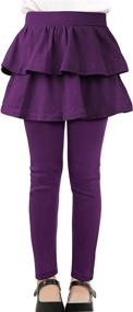 img 4 attached to KEREDA Girls Footless Cotton Leggings Tutu Skirt Pants for Kids, Ages 2-12 Years