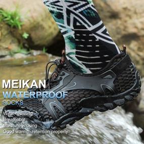 img 1 attached to MEIKAN Waterproof Hiking Socks, Unisex Printed Breathable Trekking And Wading Socks - 100% Water Resistant, 1 Pair