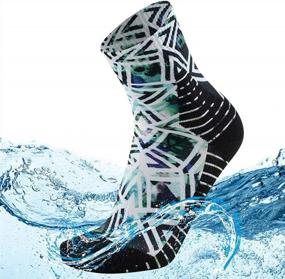 img 4 attached to MEIKAN Waterproof Hiking Socks, Unisex Printed Breathable Trekking And Wading Socks - 100% Water Resistant, 1 Pair