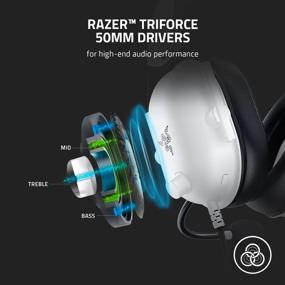 img 3 attached to Immerse In Gaming World With Razer BlackShark V2 X: 7.1 Surround Sound, 50Mm Drivers, Memory Foam Cushion - Compatible With PC, Mac, Console, And Mobile Devices - White Edition