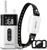 👑 crown paw rechargeable dog training collar with remote - beep, vibration, shock modes, long range waterproof - ideal for large, medium, and small dogs - includes free airtag holder логотип
