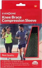 img 1 attached to Unisex Knee Compression Sleeve (1 Pair) For Injury Prevention, Healing, And Recovery - Optimized For Medium Size - By EverOne