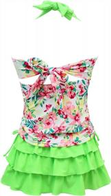 img 1 attached to Colorful Pineapple Tankini For Girls: QYQKFLY 2-Piece Swimming Suit With Adjustable Straps (Ages 4-15)