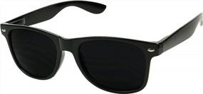 img 1 attached to ShadyVEU Super Dark Black Sunglasses W/ UV Protection & Spring Hinge - 80S Vintage Retro Inspired Shades
