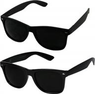 shadyveu super dark black sunglasses w/ uv protection & spring hinge - 80s vintage retro inspired shades 标志