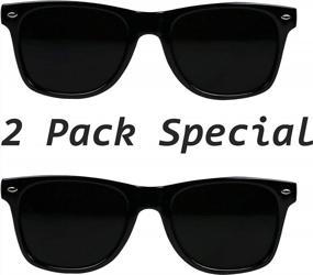 img 3 attached to ShadyVEU Super Dark Black Sunglasses W/ UV Protection & Spring Hinge - 80S Vintage Retro Inspired Shades