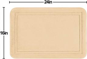 img 3 attached to Super Cozy Velvet Memory Foam Bath Mat - Non Slip, Absorbent, Machine Washable Rug Carpet For Bathroom - Beige, 16 X 24 Inches By ITSOFT