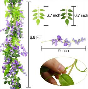 img 1 attached to AUSTOR 6 Pcs Artificial Wisteria Flowers Purple Wisteria Hanging Flowers Garland Wisteria Vine Faux Wisteria Graland 7.2 Ft/Pc Wisteria Flower Garland For Wedding Garden Outdoor Home Decor, Purple