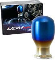 🔥 ijdmtoy burnt titanium finish jdm drop shape shift knob for universal fit in most car models with 4, 5, 6 speed manual or automatic transmission, etc. логотип