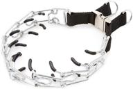 premium stainless steel dog prong training collar for medium and large dogs - comfort tips, plated & easy-on logo