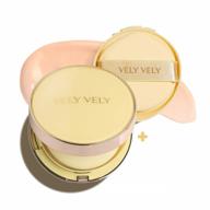 vely vely aura honey glow cushion - moisturizing foundation uv block spf 50+ pa+++, glowing hydrating liquid foundation belgian spa water 31% honey propolis all skin type 15g 0.53oz (#23 natural + refill) logo