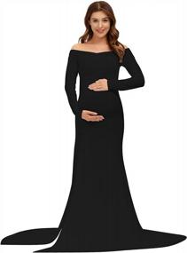 img 3 attached to Поднимите свою фотосессию для беременных с элегантным облегающим макси-платьем JustVH
