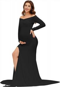 img 1 attached to Elevate Your Maternity Photoshoot With JustVH'S Elegant Slim Fit Maxi Gown