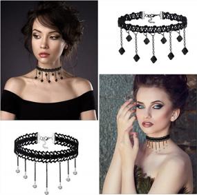 img 1 attached to 30-Piece Choker Set For Women & Girls - Black Velvet, Green Gothic & Ribbon Necklaces