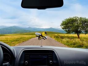 img 1 attached to 🐝 Happiness on the Move: HappyBalls Bee Car Antenna Topper & Mirror Dangler!