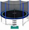zupapa no-gap design 16 15 14 12 10 8ft trampoline for kids with safety enclosure net 425lbs weight capacity outdoor backyards trampolines with non-slip ladder for children logo