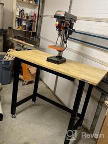 img 7 attached to FLEXIMOUNTS Work Bench W/Drawer, 3000-Lb Capacity，48“X 24“ Garage Workbench Workstation, Rubber Wood Work Table Top Heavy-Duty Steel Frame