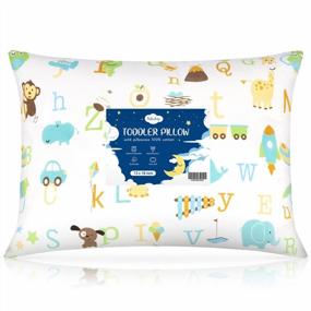 img 4 attached to Soft And Machine Washable Toddler Pillow With Cotton Pillowcase - Ideal For Sleeping, Travel, And Cot Use - 13X18 Inches, 1 Pack