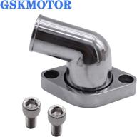 🔧 gskmotor 15 degree swivel water neck: polished aluminum fit for small and big block sb bb chevy 327 350 454 396 etc. logo