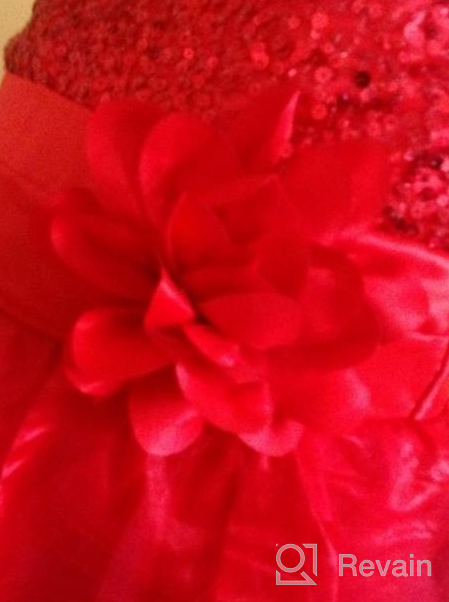 img 1 attached to Stylish Sequined Mesh Flower Little Girls Tulle Dress For Prom & Party By JerrisApparel review by Michael Ghosh