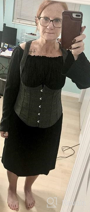 img 1 attached to 👗 Frawirshau Women's Gothic Steampunk Corset Vest Top - Bustier Waist Cincher Underbust Corset review by Harry Tulsa