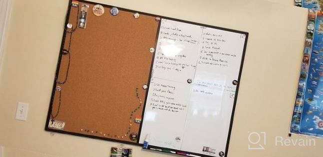 img 1 attached to JILoffice White Board & Bulletin Corkboard Combination, Combo Board 48 X 36 Magnetic Whiteboard, Black Aluminum Frame Wall Mounted Board For Office Home And School With 10 Push Pins review by Mike Bray