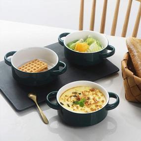 img 2 attached to Cook In Style With SWEEJAR'S 20 Oz Ceramic Soup Bowls Set, Perfect For French Onion Soup, Pasta And More!