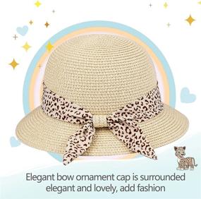 img 2 attached to Packable, Adjustable Girls' Summer Beach Hat With Chin Strap - Ideal For Ages 5-10
