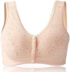 img 2 attached to Cotton Wireless Bras For Elderly Women With Front Button Snap Closure - Soft Cup Underwear Pack (1/2/3)