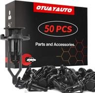 50-pack otuayauto rivet retainer clips for toyota tacoma yaris camry tundra sienna 4runner avalon matrix highlander, oem# 52161-02020, 9mm nylon push-type automotive fasteners for fender bumper логотип