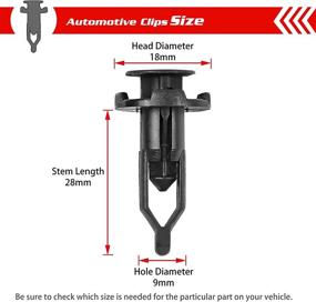 img 3 attached to 50-Pack OTUAYAUTO Rivet Retainer Clips for Toyota Tacoma Yaris Camry Tundra Sienna 4Runner Avalon Matrix Highlander, OEM# 52161-02020, 9mm Nylon Push-Type Automotive Fasteners for Fender Bumper