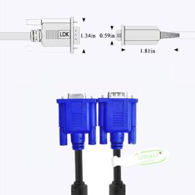 img 2 attached to 🔌 VGA Cable, LFHUKEJI VGA-VGA Standard 15-Pin Male to Male - 4.8 Feet (3+5)