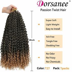 img 2 attached to Passion Twist Hair 18Inch Water Wave Crochet Hair For Black Women Passion Twists Braiding Hair Bohemian Synthetic Hair Extensions Ombre Blonde (7Packs, 1B/27)