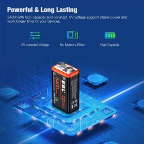 img 3 attached to Long-Lasting EBL 9V Lithium Rechargeable Batteries With USB 5400MWh Capacity (Pack Of 2)