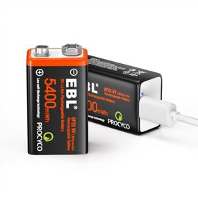 img 4 attached to Long-Lasting EBL 9V Lithium Rechargeable Batteries With USB 5400MWh Capacity (Pack Of 2)